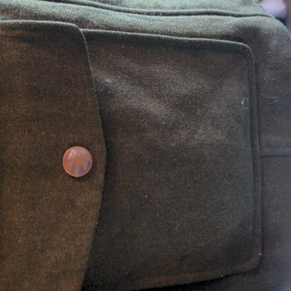 Army Green Wool Utility Coat with Hood - Picture 9 of 12